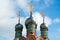 Domes of orthodox Russian temple background