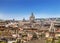 The domes and rooftops of the eternal city, the view from the Spanish steps. Rome