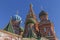 Domes of Saint Basil`s Cathedral in Moscow