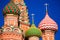 Domes of St. Basil`s Cathedral in Moskow