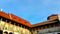 Domes of two Renaissance chapels on the side of the cathedral on Wawel Hill in Krakow Poland.