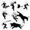 Domestic Animal Attacking Human Pictogram Icon