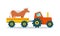 Domestic Animals Carriage Vector Illustration.