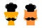Domestic animals in cooking chef`s hat with black gentleman mustaches. Dog and cat in cook hat.