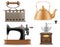 Domestic appliances old retro vintage set icons stock vector ill