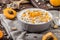 Domestic apricots musli yogurt