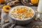 Domestic apricots musli yogurt