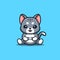 Domestic Cat Sitting Gaming Cute Creative Kawaii