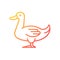 Domestic duck gradient linear vector icon