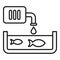 Domestic fish farm icon, outline style