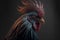 Domestic hen head rooster portrait portrait bird closeup view. Animal husbandry. Concept design of farm animals. generative AI