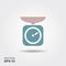 Domestic kitchen weigh scales. Vector icon in flat style
