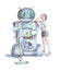 Domestic robot working illustration