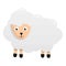 Domestic sheep icon, cartoon style