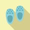 Domestic slippers icon flat vector. Home cute shoe