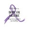 Domestic violence. Purple awareness ribbon. Femicide, feminicide concept