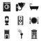 Domestic work icons set, simple style