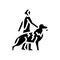 domestication animals human evolution glyph icon  illustration