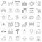 Domesticity icons set, outline style