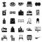 Domesticity icons set, simple style