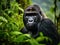 Dominant mountain gorilla in rainforest. Uganda. Bwindi Impenetrable Forest National Park