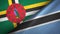 Dominica and Botswana two flags textile cloth, fabric texture