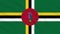 Dominica flag waving cloth background, loop