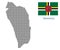 Dominica map with flag.