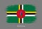 Dominica official flag in shape of brush stroke