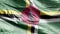 Dominica textile flag slow waving on the wind loop