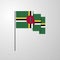 Dominica waving Flag creative background