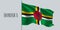 Dominica waving flag on flagpole vector illustration