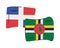 Dominican republic and dominica flags countries isolated icon