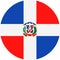 Dominican Republic Flag Vector Round Flat Icon
