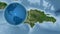 Dominican Republic and Globe. Satellite