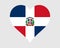 Dominican Republic Heart Flag. Dominican Love Shape Country Nation National Flag. Quisqueyan Banner Icon Sign Symbol. EPS Vector