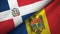Dominican Republic and Moldova two flags textile cloth, fabric texture