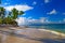 Dominican Republic. View from the beach of the island of CayoLevantado to the Gulf of Samana