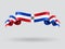 Dominican Republic wavy flag. Vector illustration.