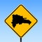 Dominicana map on road sign.