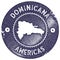 Dominicana map vintage stamp.