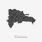 Dominicana region map: grey outline on white.