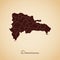 Dominicana region map: retro style brown outline.