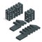 Domino effect. Full set of black isometric dominoes on white. Flat vector illustration