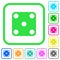 Domino five vivid colored flat icons