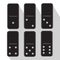 Domino icon illustration of six pieces, two black zero.