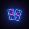 Domino Neon Logo Vector. Domino neon sign, design template, modern trend design, night neon signboard, night bright