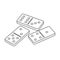 Dominoes for playing in the casino. Gambling for money.Kasino single icon in outline style vector symbol stock