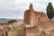 The Domus Augustana or Roman Palace of Domitian with St. Peter\\\'s Basilica on background