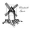 Don Quixote Windmills in Consuegra Spain sketch hand drawn graphics illustration